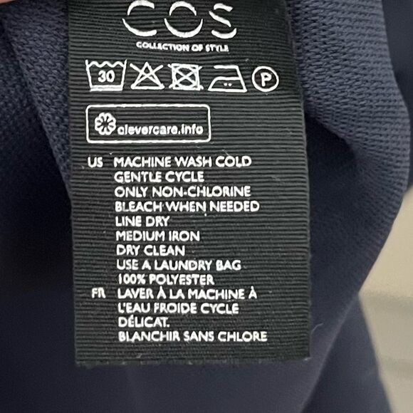 COS Navy Layered Midi Dress Size 4 Minimalist Modern Workwear - Picture 9 of 11